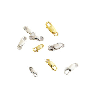 10pcs 8,10,12mm S925 Sterling Silver Square Lobster Clasps for DIY Jewelry