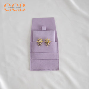 20pcs 12 color jewelry pouch set 8x8cm with 6x6cm holder, multi color suede jewelry packaging for earrings rings necklaces