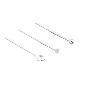 20pcs 15-40mm S925 Sterling Silver Round Head, 9-Shaped, T-Pin Needles