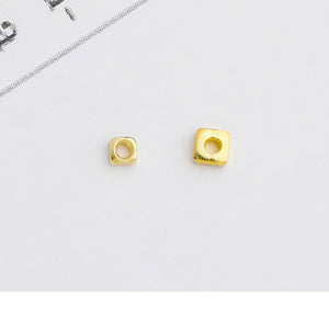 10pcs 1.5-2mm S925 Silver Gold-Plated Square Spacer Beads