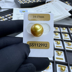 5A 11–18mm Deep Golden South Sea Pearl, Undrilled Philippine Bead