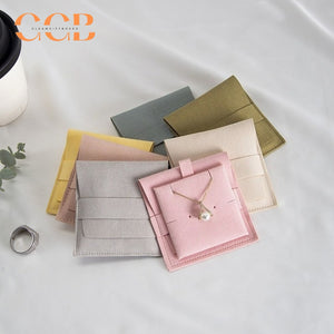 20pcs 12 color jewelry pouch set 8x8cm with 6x6cm holder, multi color suede jewelry packaging for earrings rings necklaces