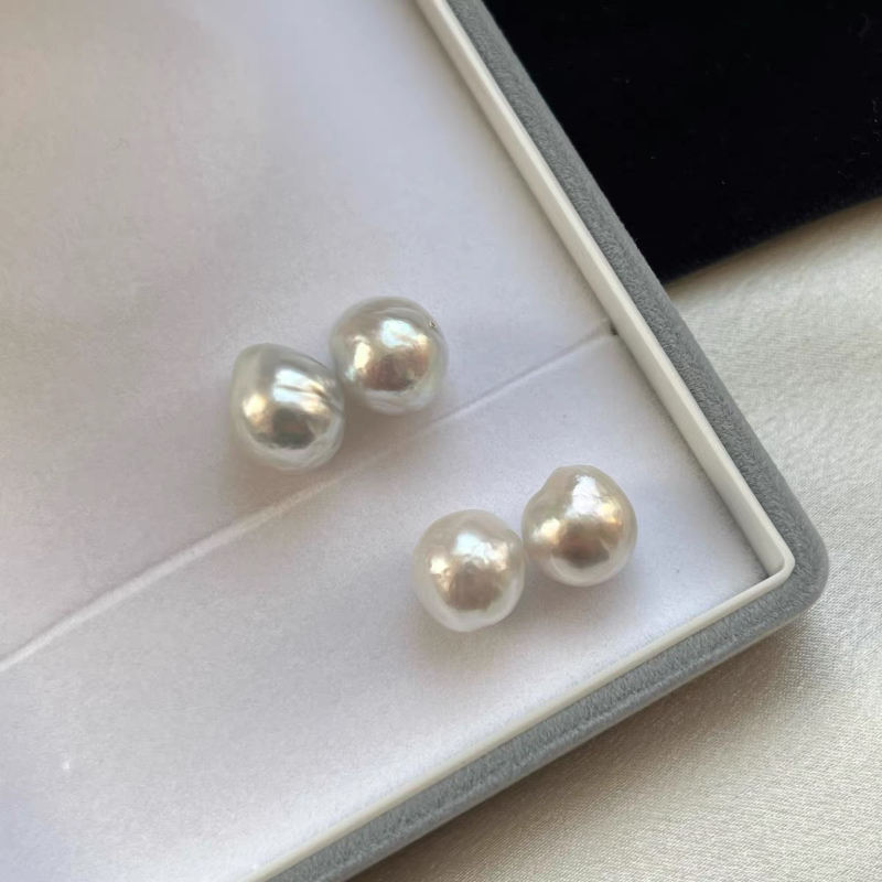 4A 9-15mm Australian White South Sea Baroque Pearl, Round Loose Pearl with Strong Luster and Minimal Blemish, Single Bead for Jewelry