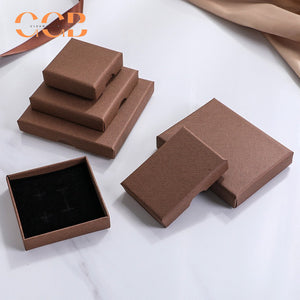10pcs vintage brown slim jewelry box for rings earrings necklace, multi color jewelry gift boxes for packaging, custom logo available