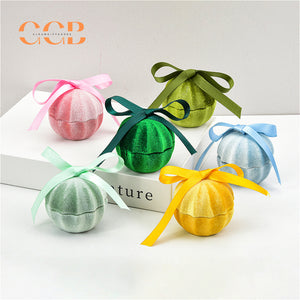 Velvet pumpkin shaped ring box