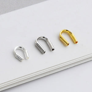 10pcs S925 Sterling Silver U-Shaped Clasp for DIY Bracelet & Necklace Making