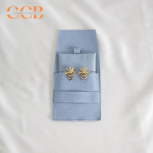 20pcs 12 color jewelry pouch set 8x8cm with 6x6cm holder, multi color suede jewelry packaging for earrings rings necklaces