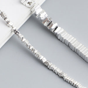 S925 Sterling Silver Square Spacer Beads for DIY Bracelet Necklace