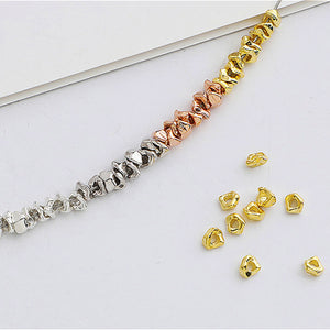 10pcs S925 Silver Irregular Round Spacer Beads