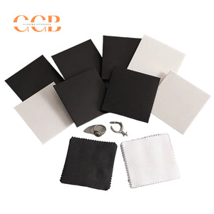 50pcs white or black custom logo silver polishing cloth