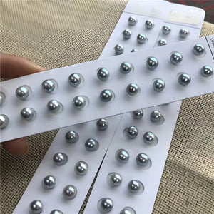 Natural Akoya Grey Blue Saltwater Pearl Beads for DIY Jewelry Making