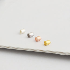 10pcs 1.2-2mm S925 Sterling Silver Tube Spacer Beads