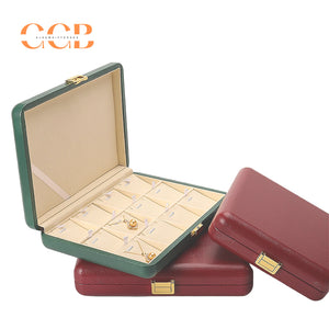 Luxury nude PU leather jewelry box for ring earrings necklace storage