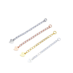 10pcs 3-5cm S925 Sterling Silver Heart Extension Chain