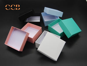 10pc Square Matte Jewelry Box 7.5×7.5×3.5 cm (2.9"x2.9"x1.3") | Custom Logo Necklace Bracelet Packaging