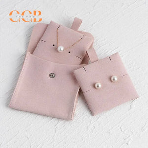 10pcs Pink Microfiber Jewelry Pouches with Insert