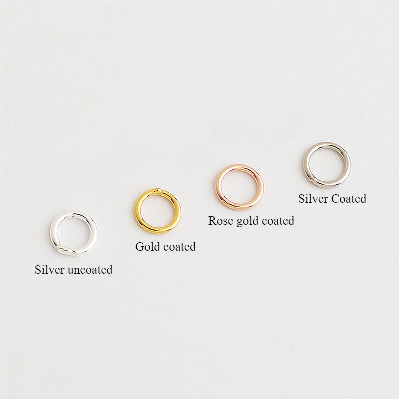 10pcs S925 Sterling Silver Closed Jump Rings 3-7mm