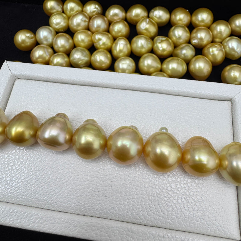 3A Baroque South Sea Gold Pearl 9–14mm Loose Single Bead