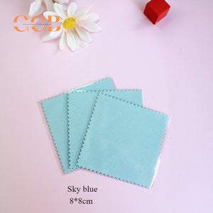 8x8cm silver polishing cloth with opp bag packaging, multi color jewelry cleaning cloth for gold and silver care, custom logo available