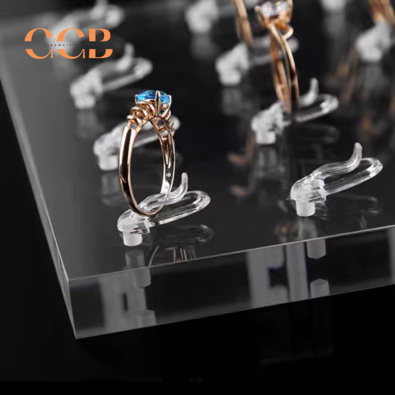 White Acrylic Ring Display Stand, Minimalist Jewelry Holder