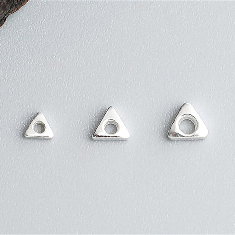 10pcs 2-3mm S925 Sterling Silver Triangular Spacer Beads