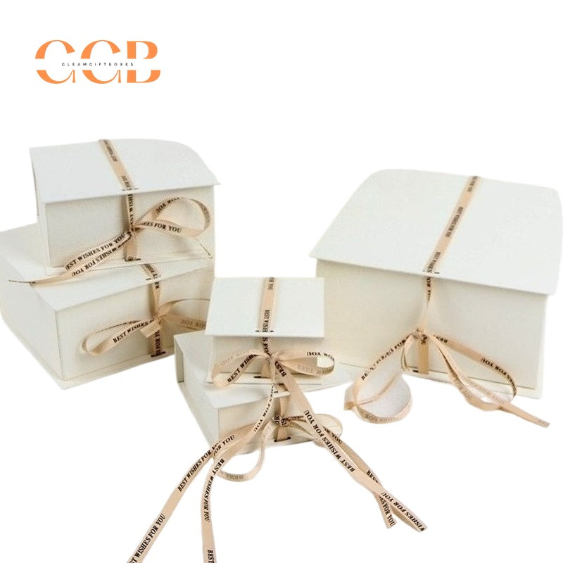 10pcs book style jewelry gift box with ribbon, white necklace ring earring packaging box set, elegant jewelry storage and gift boxes