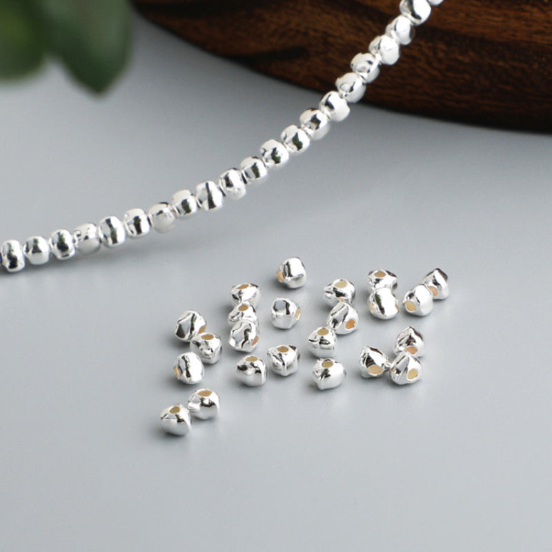 10pcs S925 Silver Small Triangle Spacer Beads