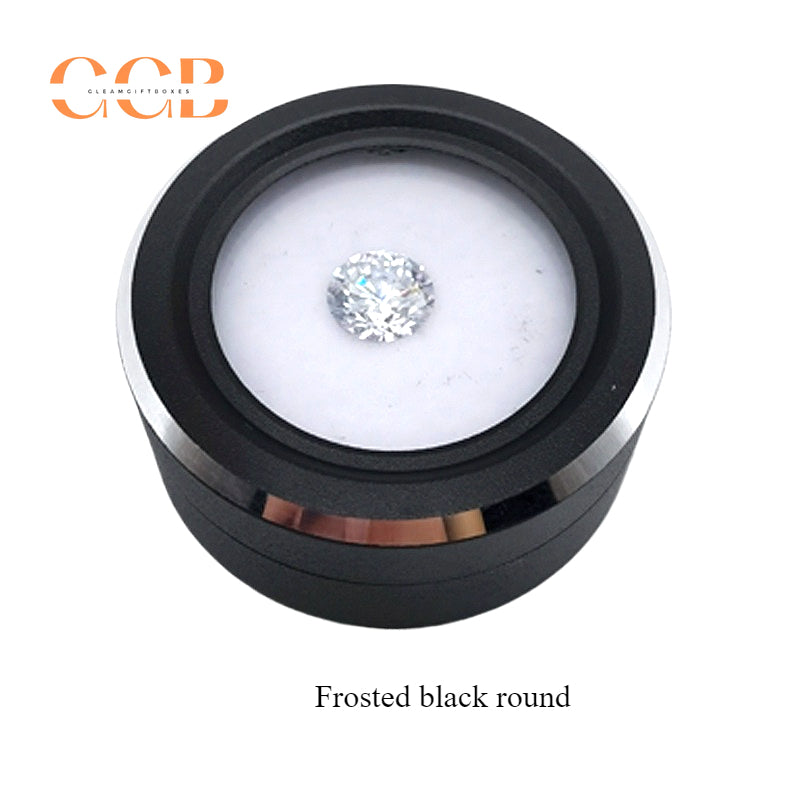 5pcs Clear glass round loose stone display box