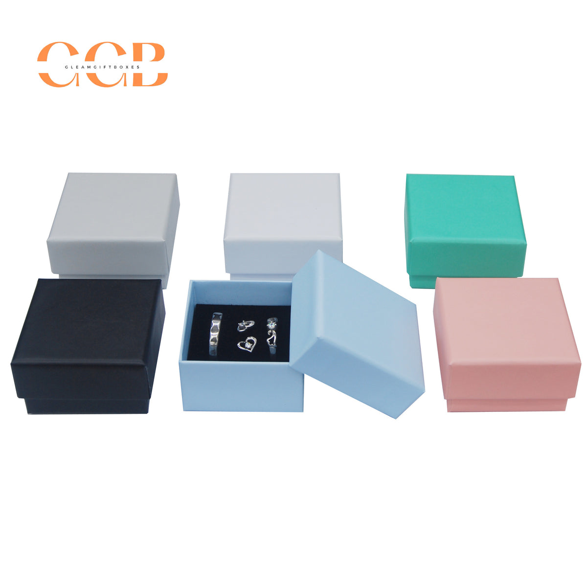 10pc Small Matte Jewelry Box 5×5×3 cm (1.9"x1.9"x1.1") | Custom Logo Ring Earring Packaging | Frosted Paper Cardboard