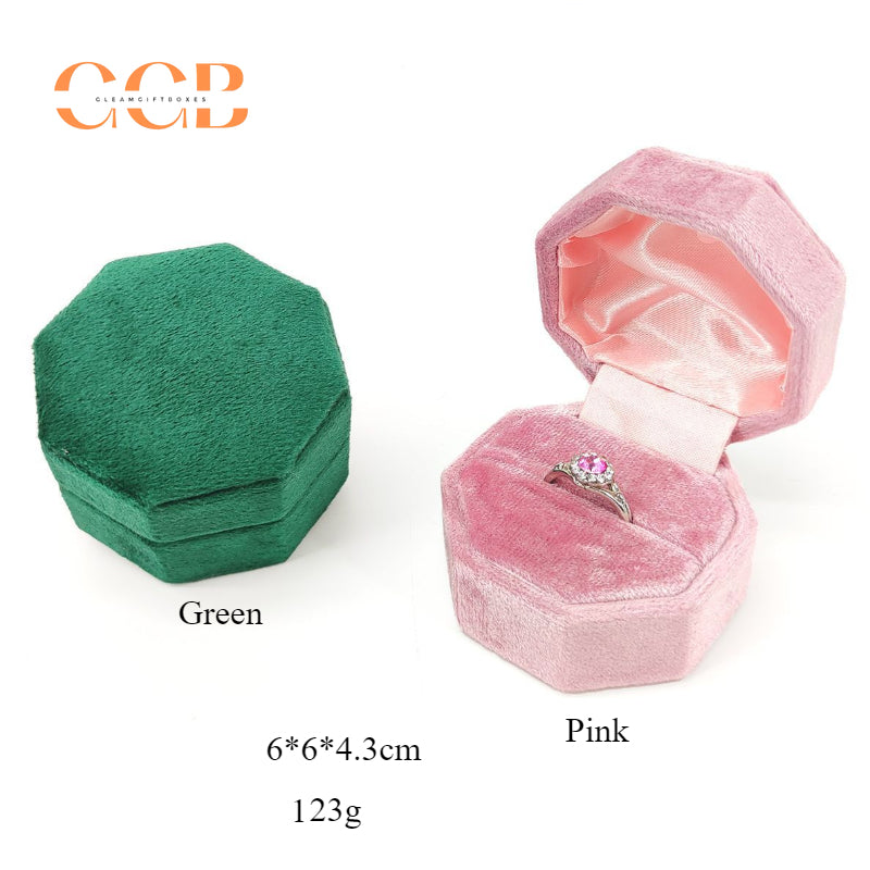 Luxury Velvet Ring Box - Wedding Jewelry Display w/ Custom Logo