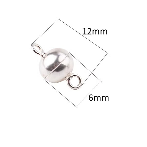 925 Sterling Silver Magnetic Clasp for Necklace and Bracelet, 6mm 8mm