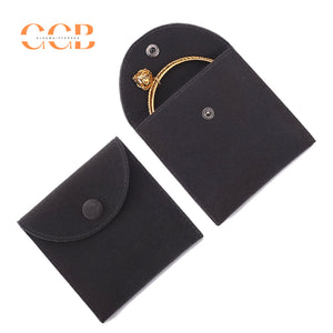 10pcs Velvet Jewelry Pouches with Snap Button, Custom Logo Bags