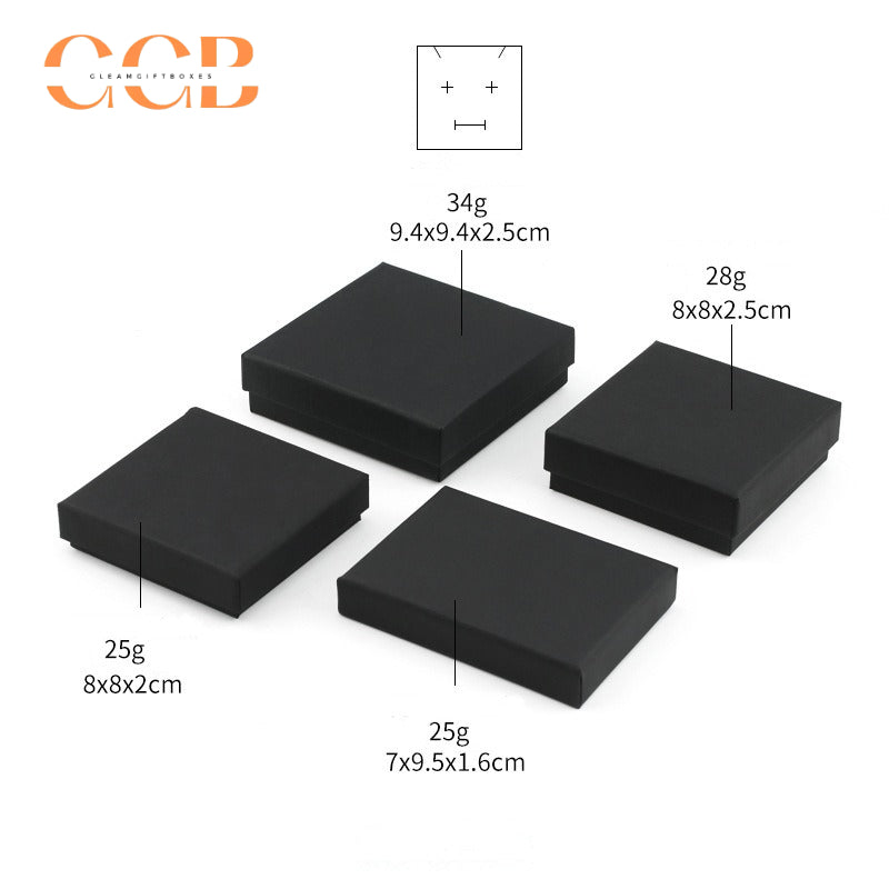 10pcs 1.6cm thin jewelry box set, kraft brown white marble black, luxury packaging for rings earrings bracelets, flat gift boxes