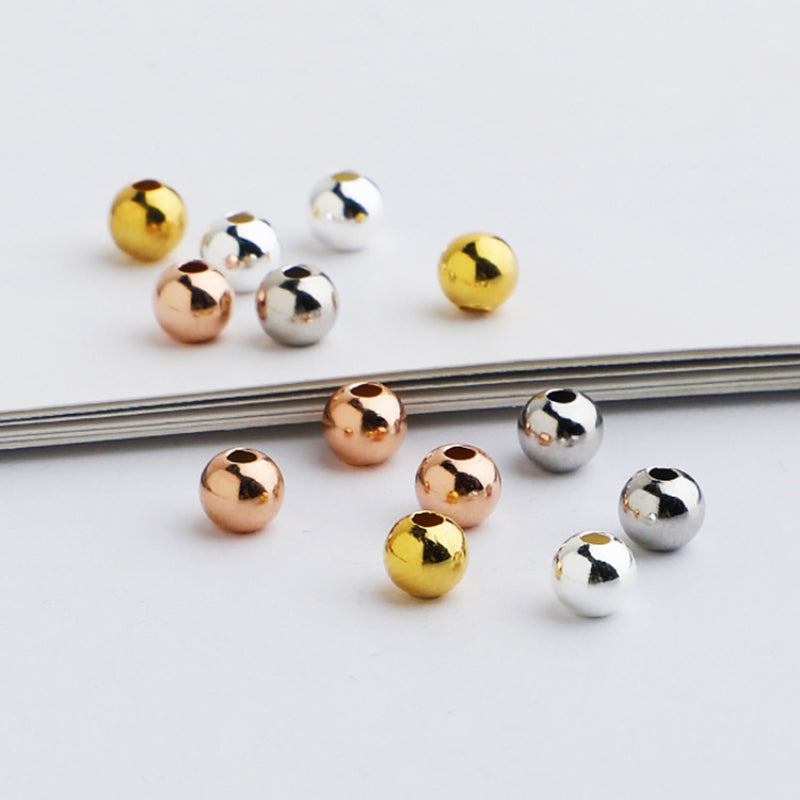 10pcs S925 Silver Spacer Beads 2-5mm