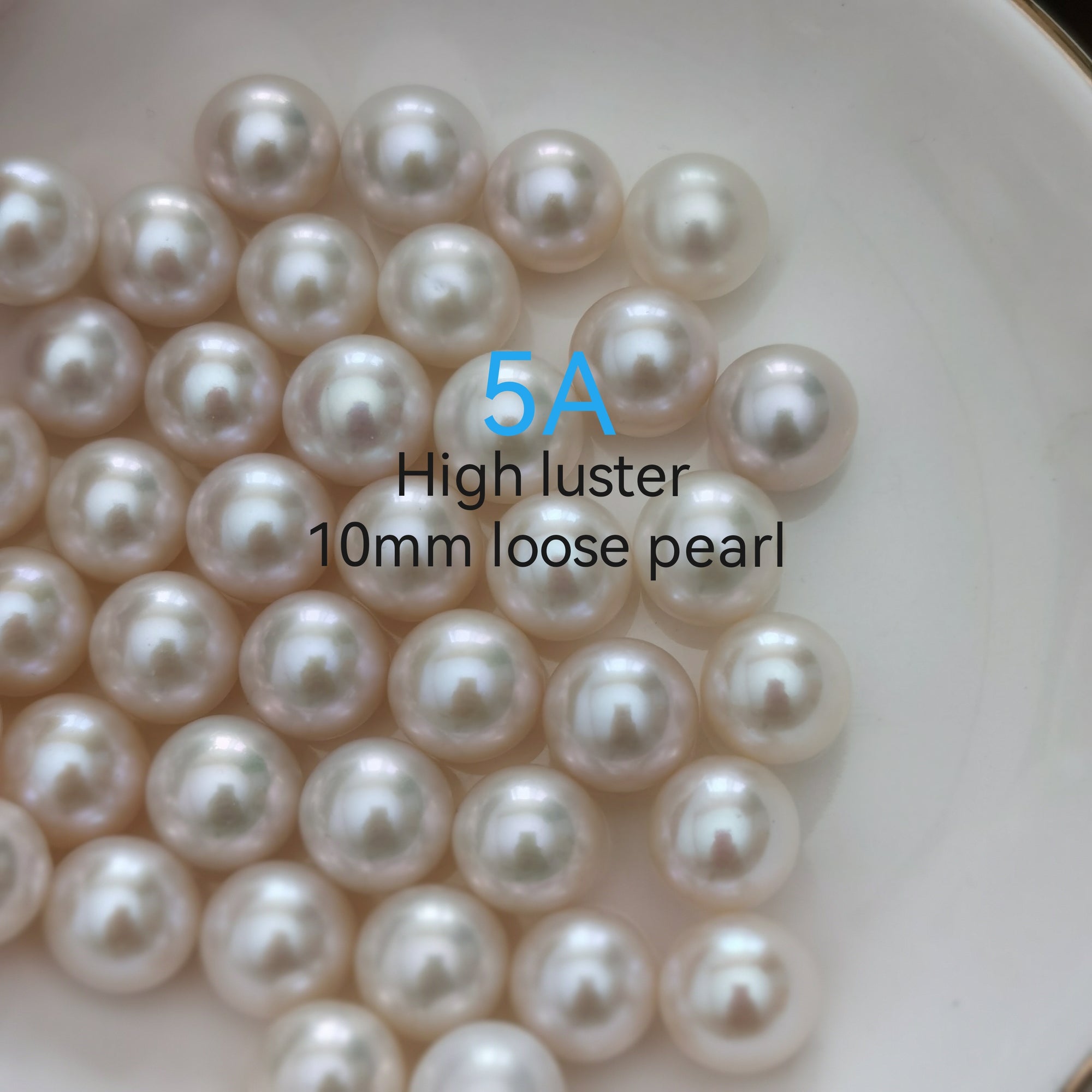5A 1pc White round 10mm freshwater pearls