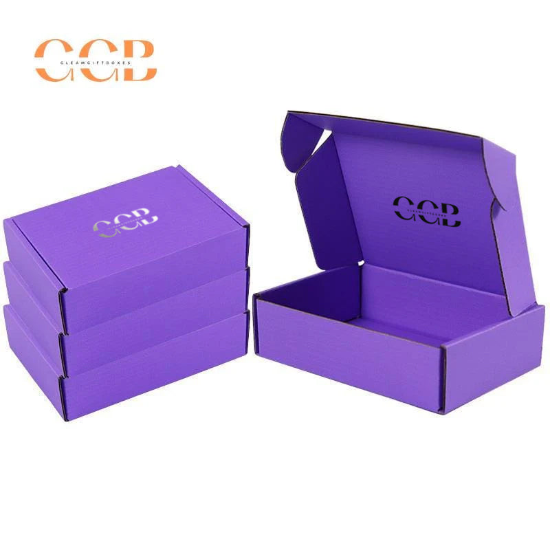 10pcs Purple Corrugated Cardboard Shipping Boxes for Jewelry Packaging Wholesale