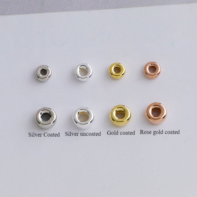 10pcs 3-8mm S925 Gold-Plated Bubble Spacer Beads for DIY Jewelry Making