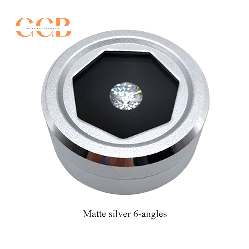 5pcs Clear glass round loose stone display box