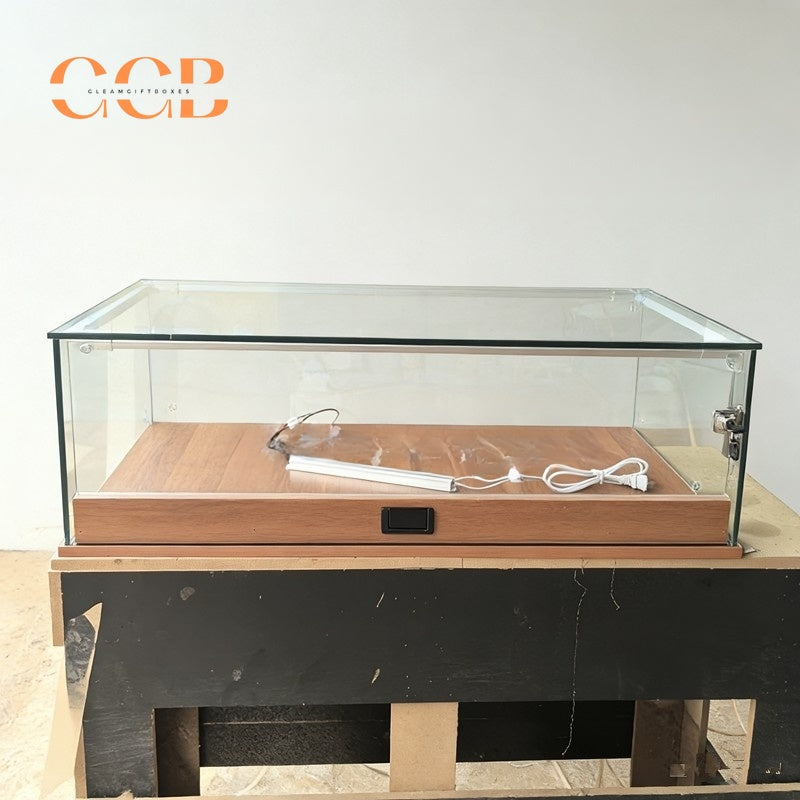 Glass Jewellery Display Cabinet with LED Light Option, Collectibles Display Case, Curio Display Cabinet, Lockable Showcase, Retail Display