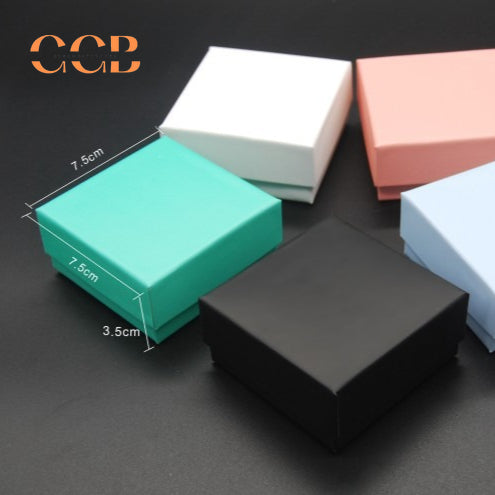 10pc Square Matte Jewelry Box 7.5×7.5×3.5 cm (2.9"x2.9"x1.3") | Custom Logo Necklace Bracelet Packaging