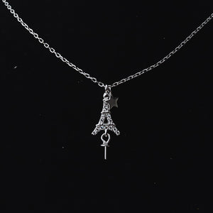 S925 Sterling Silver Eiffel Tower Necklace Pendant Setting