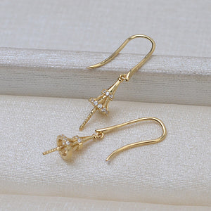 AU750 diamond earring setting for 7-13mm pearl