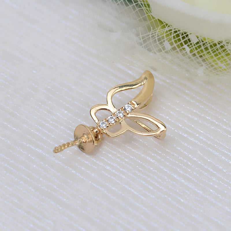 AU750 gold butterfly pendant setting