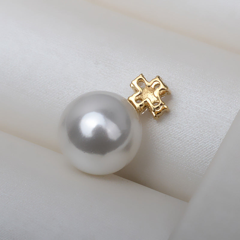 AU750 gold clover necklace setting for 7-13mm pearl