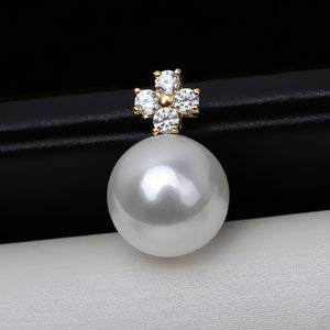 AU750 gold clover necklace setting for 7-13mm pearl