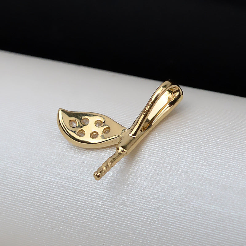 AU750 gold bean sprout apple pendant setting for 7-13mm pearl