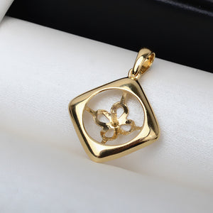 AU750 gold square pendant setting for 8-9mm pearl