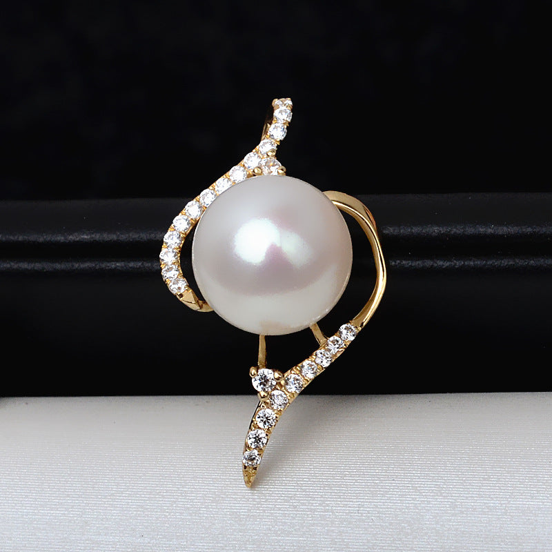 AU750 gold lightning pendant setting for 8-9mm pearl