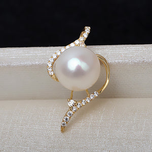 AU750 gold lightning pendant setting for 8-9mm pearl