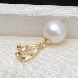 AU750 gold simple pendant bail for 7-13mm pearl